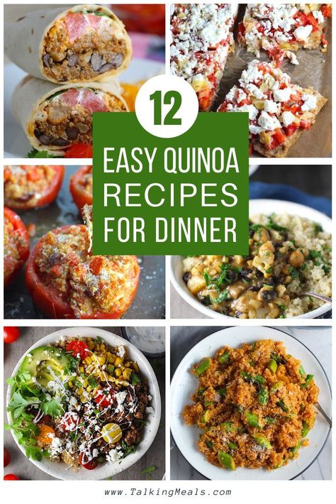 There are so many delicious ways to use quinoa for dinners! With lots of fiber and complete protein, plus other nutrients, it’s a healthier substitute for rice or pasta. It’s also such a neutral flavor that it can be used in sweet or savory recipes. Here we have 12 amazing and easy quinoa recipes that you can make for dinner for you and your family. #quinoarecipes #easydinners #healthydinners Easy Quinoa Recipes, Substitute For Rice, Quinoa Recipes Dinner, Easy Spring Recipes, Busy Mom Recipes, Quinoa Recipes Easy, Delicious Family Dinners, Easy Quinoa, Seasoned Veggies