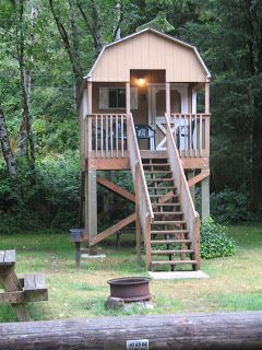 Storage shed on stilts for camping! Storage Shed Cabin, Tiny Houses On Stilts, Shed On Stilts, Tiny Home On Stilts, Elevated Shed, House On Stilts Ideas, Homes On Stilts, Backyard Adu, Stilted House