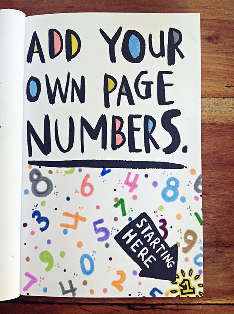 "Wreck This Journal" Add your own page numbers. Wreck This Journal Prompts, Destroy This Journal, Wreck This Journal Number Page, Wreck This Journal Ideas Pages Creative, Wreck This Journal Color The Entire Page, Wreck This Journal Ideas Pages, Wreak This Journal Pages, Wreck This Journal Cover Ideas, Wreck It Journal Ideas