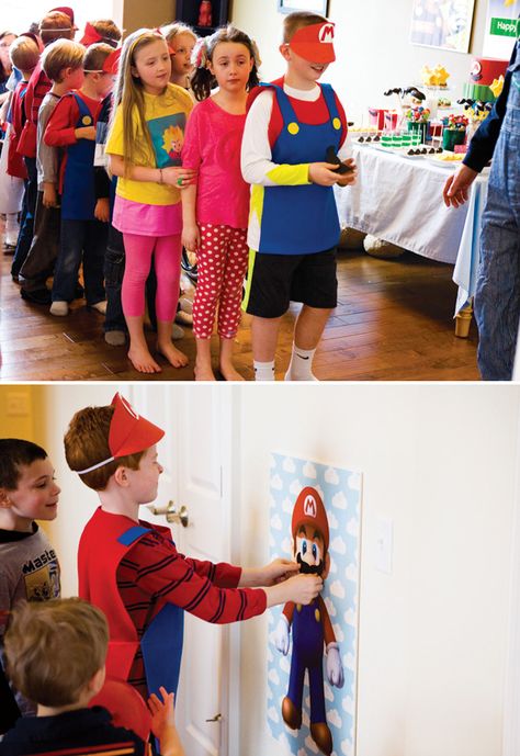 Pin The Mustache On Mario, Bowser Party, Mario Brothers Costumes, Mario Poster, Super Mario Brothers Birthday Party, Mario Brothers Party, Super Mario Brothers Party, Mario Party Ideas, Super Mario Brothers Birthday