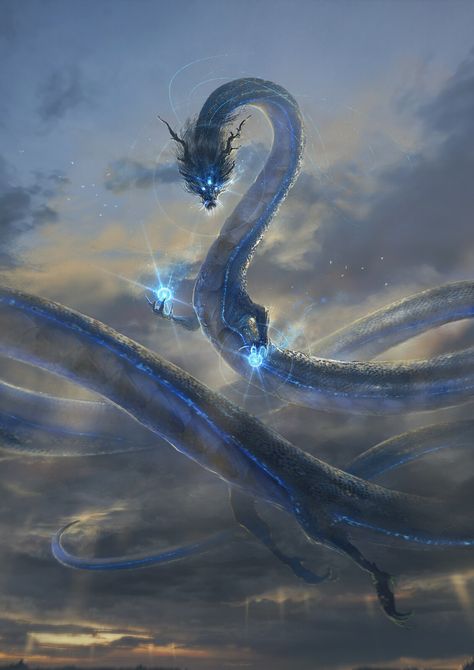 Azure Dragon, Simone Torcasio on ArtStation at https://www.artstation.com/artwork/lx1wLG Azure Dragon, Dragon Artwork Fantasy, Fantasy Beasts, 다크 판타지, Dragon Pictures, Monster Concept Art, Fantasy Monster, Fantasy Creatures Art, Dragon Artwork