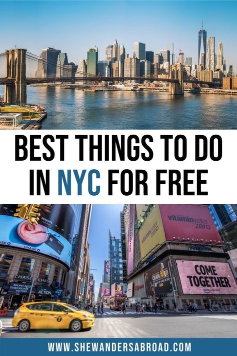 New York City is known to be an expensive destination. However, it doesn't have to be! Check out these amazing free things to do in NYC during your next visit. | New York travel tips | New York travel guide | New York on a budget | NYC free things to do | Budget tips for NYC | Cheap things to do in New York City | NYC budget travel | Best free things to do in New York City | NYC travel tips | NYC budget travel guide | What to do in New York for free | Cheap attractions in NYC Nyc In 3 Days, Free Things In Nyc, Map Of New York City Attractions, To Do In New York City, First Time In New York City, Free New York City Things To Do, 2 Day Itinerary Nyc, Thing To Do In New York City, Cheap Things To Do In Nyc