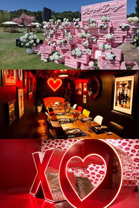 Need some last-minute inspo for your Valentine's Day party—or just feeling the love in the air today? We've got you covered! Interactive Art Installation, Booth Decor, Event Sign, Interactive Art, Pop Up Event, Event Inspiration, Pink Decor, Art Installations, Event Ideas