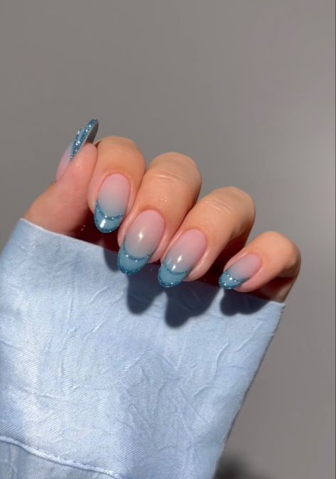 Ombre French Nails, Glitter French Nails, Blue Ombre Nails, Wow Nails, Magic Nails, Vibrant Nails, Blush Nails, Pearl Nails, Gel Nail Design