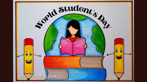 #studentsday #worldliteracyday #educationday #literacydaydrawing #vayanadinamposter #vayanadinamdrawing #internationalliteracyday 
#worldstudentsday #nationalreadingday #drawing #poster #howtodraw #posterdrawing #postermaking #easydrawing #drawingcompetition #chartmaking Poster On World Book Day, Poster About Education Drawing, Girl Child Day Drawing, Literacy Day Poster, Competition Drawing, Nature Drawing For Kids, World Literacy Day, National Girl Child Day, National Education Day