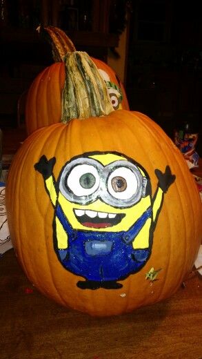 Painted pumpkin minion bob Minion Painting, Minion Pumpkin, Pumpkin Paintings, Easy Halloween Costumes For Women, Minions Bob, Painting Pumpkins, Pumpkin Painting Ideas, Painted Pumpkin, Halloween Costumes For Women