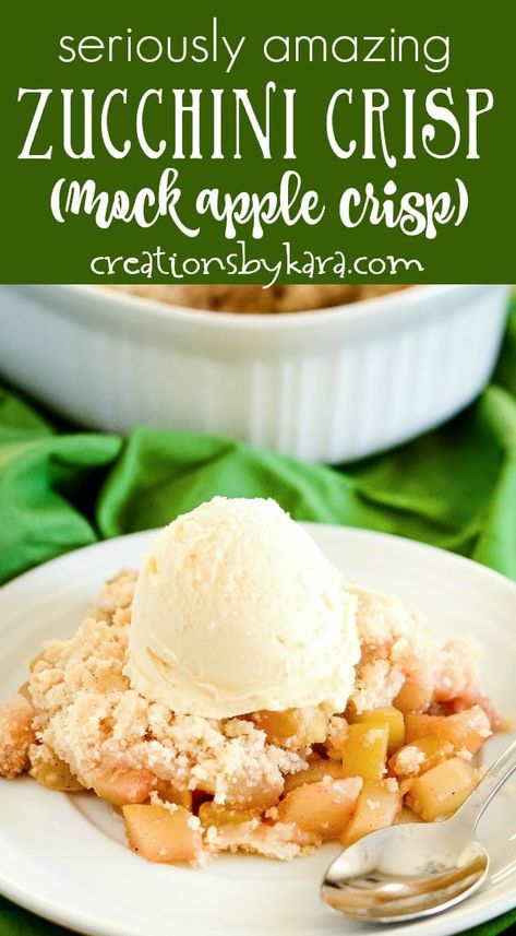 Zucchini Crumble, Mock Apple Crisp, Zucchini Crisp, Courgette Recipes, Squash Dishes, Zucchini Desserts, Veggies Garden, Zucchini Bake, Zucchini Recipes Dessert