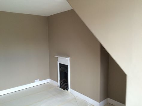 Farrow And Ball Oxford Stone Living Room, Oxford Stone Farrow And Ball, Edwardian House Renovation, Farrow And Ball Bedroom, Dads Office, London Stone, Victorian Hall, Farrow Bal, Home Wall Colour