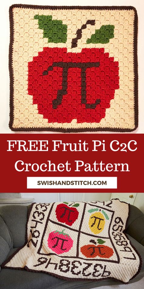 Crochet Easy Beginner, Thing To Crochet, Digits Of Pi, Corner 2 Corner, C2c Blanket, Math Puns, C2c Crochet Blanket, Math Patterns, Crochet Case