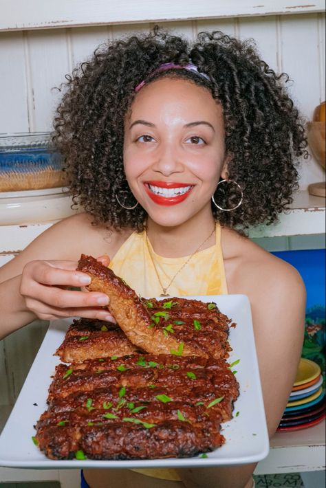 Plant Based Soul Food Recipes, Vegan Pork Chops, Soul Food Vegan Recipes, Vegetarian Ribs, Vegan Bbq Ideas, Ribs Without Bbq Sauce, Vegan Sunday Dinner, Vegan Ribs Recipe, Vegan Beef Broth