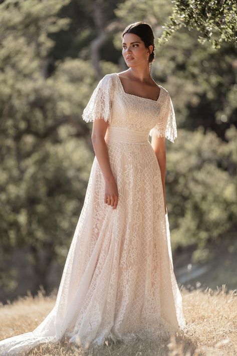 Modest Bridal, Allure Bridals, Modest Wedding, Wedding Dress Sizes, Allure Bridal, Modest Wedding Dresses, A Line Gown, Lace Gown, Boho Wedding Dress