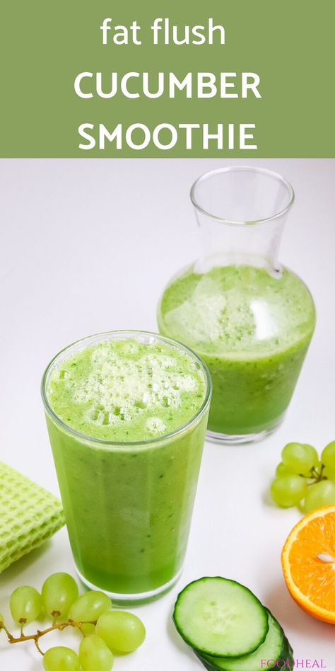 Cucumber Smoothie, Fat Flush, Smoothie Detox, Healthy Smoothie, Detox Smoothie, Green Smoothie, Detox Drinks, Smoothie Diet, Healthy Smoothies