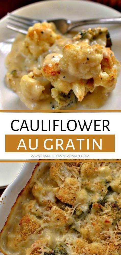 Cauliflower Au Gratin, Cauliflower Gratin, Canned Soup, Vegetable Casserole, Vegetarian Dinners, Ritz Crackers, Crumb Topping, Veggie Side Dishes, Cauliflower Recipes