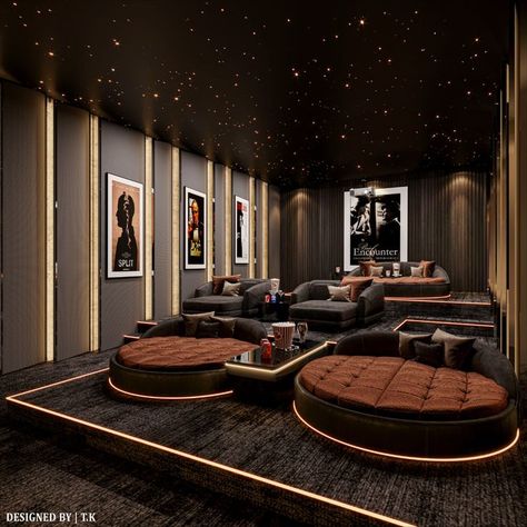 Luxury Home Cinema by T.K #dubai #dubaiinterior #dubaiinteriordesign #interiordesigner #interiordesignideas #interiordesigners #luxuryliving #luxuryinterior #designinspiration #renovation #luxuryhomes #interiorinspiration #luxurylifestyle #construction #homedecoration #modern #lifestyle #contemporaryart #homestyle #instahome #lighting #interiormakeover #interiordesign #design #interior #homedecor #architecture #home #decor #interiors #homedesign #art Home Theater Ideas Luxury, Modern Theater Room, Small Home Theater Ideas, Small Cinema Room, Luxury Home Cinema, Luxury Home Cinema Room, Luxurious Home Theater, Cinema Room Design, Home Theatre Design