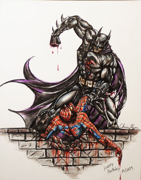 Batman and spiderman Batman Vs Spiderman, Spiderman And Batman, Grace Foster, Spiderman Painting, Dc Comics Vs Marvel, Superman And Spiderman, Spiderman Drawing, Batman Spiderman, Spiderman Spider