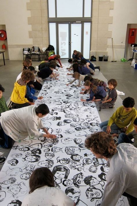 Kids Art Space, معرض فني, Classe D'art, Group Art Projects, Art Spatial, Collaborative Art Projects, Creation Art, Social Art, Group Art