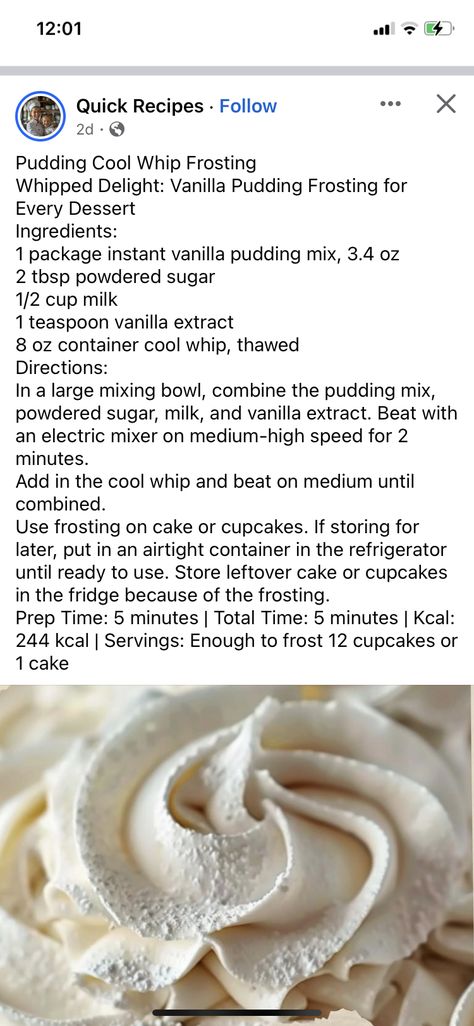 Pudding Cool Whip Frosting, Cool Whip Pudding Frosting, Cool Whip Icing Recipe, Banana Split Icebox Cake Recipe, Cool Whip Pudding, Cool Whip And Pudding, Whipped Icing Recipes, Whip Frosting, Pudding Frosting