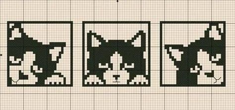 Alpha Patterns Crochet Black And White, Cat Pixel Pattern, Tapestry Crochet Patterns Charts Free, Graph Crochet, Pattern Cat, Pixel Crochet, Cat Cross Stitch Pattern, Pixel Art Grid, Tapestry Crochet Patterns