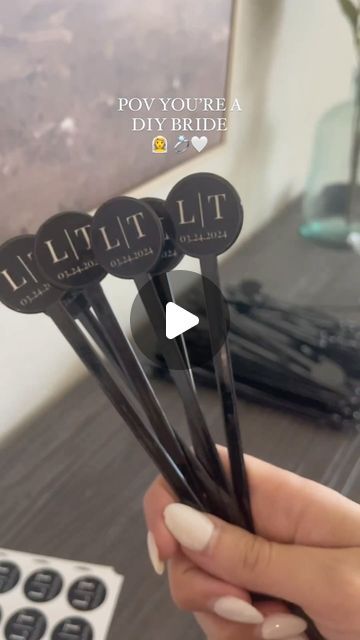 lauren flower on Instagram: "Where are all my DIY brides at?! I made these drink stirrers with our initial and wedding date on them & they turned out so cute ✨👰🏼‍♀️

Link in bio or comment “STIRRERS” and I’ll send you a direct link! 🤍

#weddingdetails #weddingdecor #weddingideas #weddinginspo #bridetobe #2024bride #2025bride #weddingdiy #diybride" Drink Stirrers Wedding, Message Request, Drink Stirrers, Diy Brides, Your Message, Wedding Date, Check In, Wedding Details, Diy Wedding