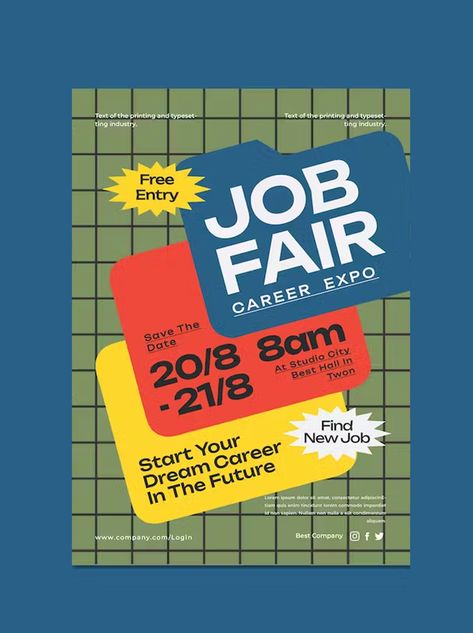 Volunteers Needed Flyer, Info Flyer Design, Job Fair Poster, Horizontal Flyer Design, Back To School Graphic Design, Fair Poster Design, Hiring Design, Banner Graphic Design, Flyer Graphic Design