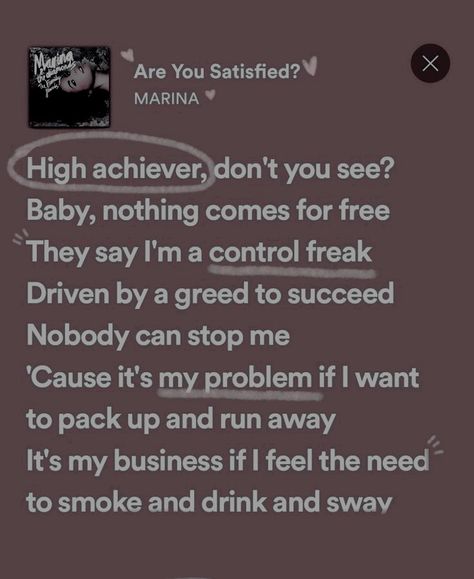 Are You Satisfied Marina Wallpaper, Are U Satisfied Marina, Bakugo Study Motivation, Are You Satisfied Marina Lyrics, Marina Album Cover, Marina Song Lyrics, Marina Lyrics Aesthetic, Are You Satisfied Marina Aesthetic, Are You Satisfied Marina