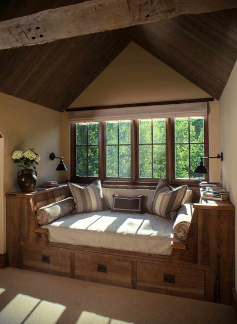 Rustic Bedroom Furniture, Cozy Interior Design, Book Nook, Cozy Interior, Rustic Bedroom, Design Living Room, Window Seat, Reading Nook, Cheap Home Decor