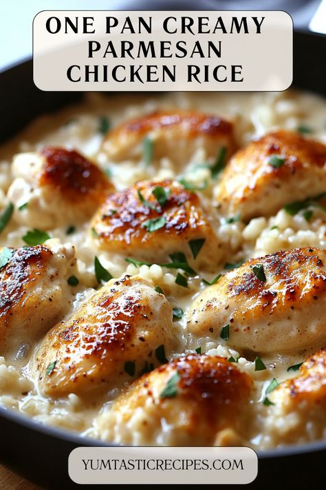 Get ready for the easiest dinner ever! This one-pan creamy Parmesan chicken and rice is packed with flavor, featuring tender chicken, cheesy rice, and a luscious creamy sauce. It’s a foolproof recipe the whole family will love—try it tonight!

#OnePotDinner #CreamyChickenRecipe #ParmesanGoodness #FamilyFavorites #QuickAndEasy Stovetop Creamy Chicken And Rice, Cheese Sauce For Chicken And Rice, Cream Of Chicken With Rice, Creamy Chicken And Rice Crockpot Recipes, One Pan Creamy Chicken And Rice, One Pan Chicken And Rice Recipes, White Rice Dinner Ideas, What To Make With White Rice, Chicken Tenders And Rice Recipes