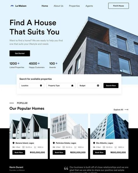 Hi Guys🖐,Have a look at this beautiful #realestate website #design. 👉DM me for #create your design in WordPress or Frontend development. 🚀 Boost your business with a professional website. Follow me 👉 @_abuzar_momin_  for more great designs. Property Management Website Design, Advertisement Ideas, Business Web Design, Frontend Developer, Best Website Design, Food Menu Design, Portfolio Website Design, Fun Website Design, Web Design Software