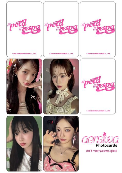 #aespa #photocard #template #kpop Aespa Photocards Template, Kpop Foto Cards, Photocard Layout, Aespa Template, Kpop Photocards Printable, Diy Photo Card, Kpop Photocard Template, Cute Photocards, Aespa Photocards