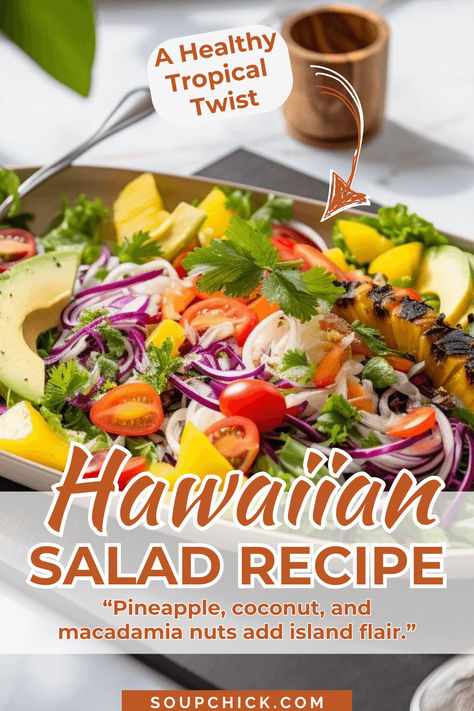 Hawaiian Salad Recipe Hawaii Salad Recipes, Hawaii Salad, Hawaiian Salads, Tropical Salad Recipes, Hawaiian Salad Recipes, Hawaiian Fruit Salad, Luau Recipes, Seafood Pasta Salad Recipe, Hawaiian Salad