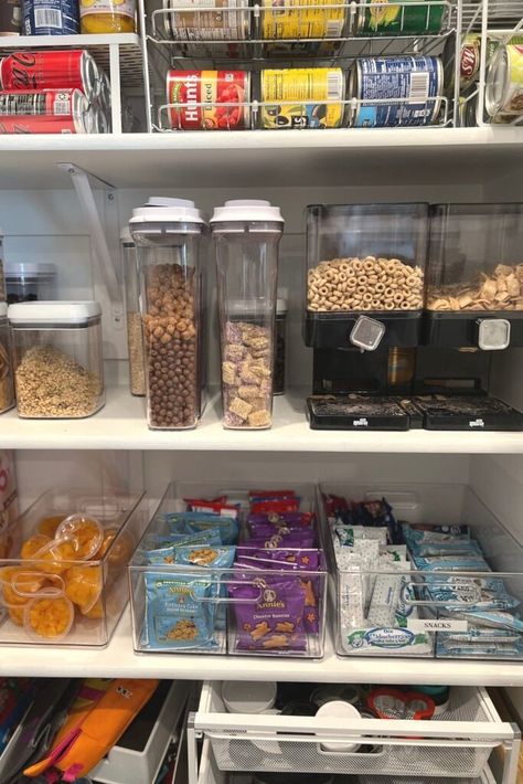 How to organize kid snacks in pantry and refrigerator - Coco's Caravan Snacks In Pantry, Storage Above Fridge, Snack Bin, Above Fridge, Snacks At Home, Diy Organize, Kid Pantry, Fridge Drawers, Pantry Bin