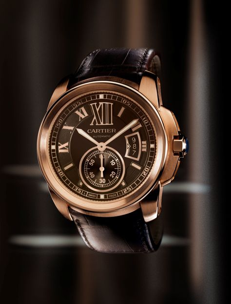 Calibre de Cartier - Rose Gold Cartier Mens Watch, Cartier Watches Mens, Cartier Calibre, Cartier Panthere, Dream Watches, Wrist Wear, Cartier Watch, Mens Luxury, Well Dressed Men