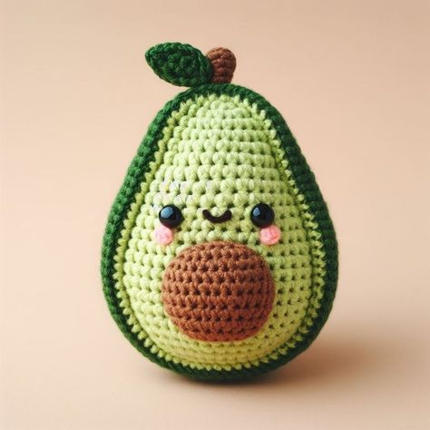 Avocado Crochet, Crochet Rabbit Free Pattern, Crochet Avocado, Crochet Rabbit, Crochet Design Pattern, Crochet Bear, Diy Crochet Projects, Stuffed Toys, Crochet Hook Sizes