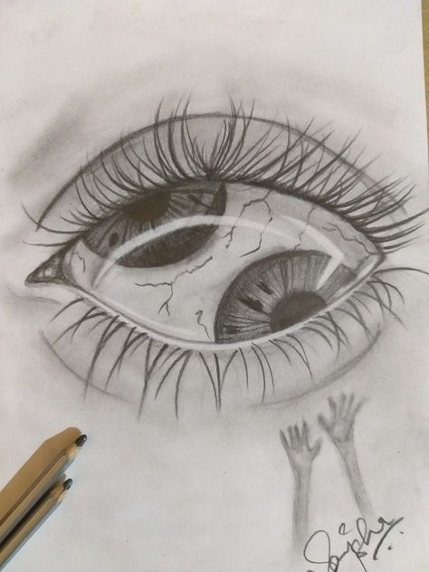 Eyes with two half pupil Double Eyes Drawing, Eye Monster Drawing, Half And Half Face Drawing, All Eyes On Me Drawing, Eye Looking Up Drawing, Half Face Drawing Easy, Pupil Drawings, Squinting Eyes Drawing, Button Eyes Drawing