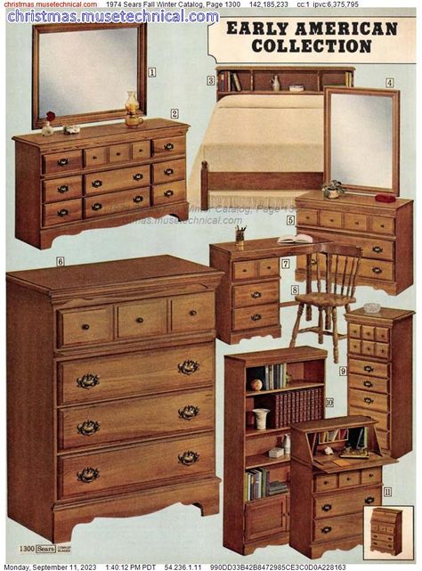 1970s Bedroom Furniture, 1970s Bedroom, 70s Bedroom, Maple Furniture, Tranquil Bedroom, Retro Interior Design, Sears Catalog, 70s Home, Furniture Ads