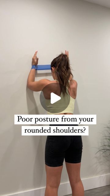 Rachel Pantano on Instagram: "Those rounded shoulders giving you trouble? 😅

Banded wall slides actively engage and strengthen the muscles responsible for shoulder stability and proper alignment. 

By using a resistance band, this exercise targets the lower trapezius and serratus anterior, crucial for retracting and depressing the shoulder blades.

Want to improve your posture & reduce that nagging pain? Comment/DM me ‘GET STARTED’ & I’ll send you the link for my posture guide & 1:1 coaching program 🤍🤍

#roundedshoulders #poorposture #neckhump #neckpain #neckpainrelief #shoulderpain #shoulderpainrelief #shouldermobility" Serratus Anterior, Neck Hump, Rounded Shoulders, Shoulder Pain Relief, Improve Your Posture, Neck Pain Relief, Poor Posture, August 8, Shoulder Pain