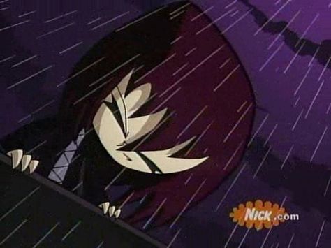 Gaz in the rain Invader Zim, In The Rain, The Rain, Purple, Anime, Black