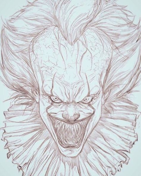 thedonk24: “Bill Skarsgard-Pennywise digital sketch on the Ipadpro and Procreate app. Sketch by me🎈 ” Pennywise Drawing Sketch, Pennywise Sketch, Clowns Scary, Pennywise Drawing, Pennywise Tattoo, App Sketch, Ipad Sketch, Es Pennywise, Badass Drawings