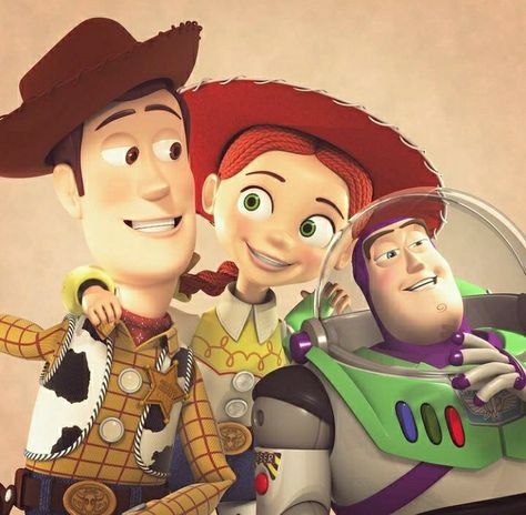 Toy Story Movie Scenes, Three Characters Cartoon, Pixar Movie Characters, Trio In Movies, Tall Cartoon Characters, Trio Disney Characters, Disney Character Trios, Iconic Trios Movies, Famous Trio Characters