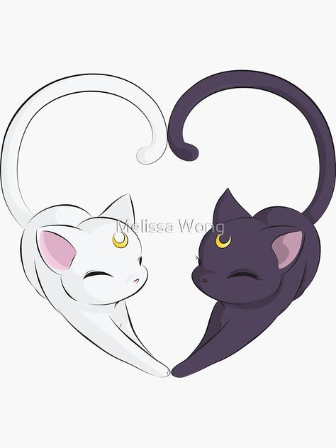 Luna Artemis Tattoo, Luna And Artemis Tattoo, Sailor Moon Luna Tattoo, Sailor Moon Cats, Luna Artemis, Sailor Moon Cat, Luna And Artemis, Sailor Moon Tattoo, Sailor Moon Luna