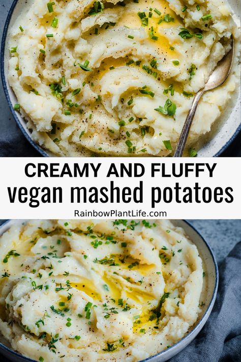 Vegan Mashed Potatoes Recipe, Dairy Free Mashed Potatoes, Vegan Thanksgiving Dinner, Vegan Mashed Potatoes, Mashed Potatoes Recipe, Vegan Thanksgiving Recipes, Mashed Potato Recipes, Vegan Sides, Vegan Comfort Food