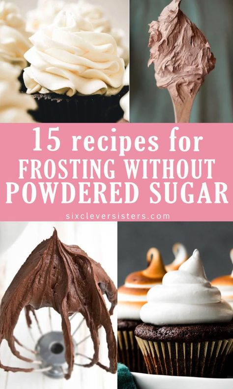 Icing Without Icing Sugar, Easy Cupcake Frosting, Frosting Without Powdered Sugar, Piping Cupcakes, Cupcake Icing Recipe, Frosting Without Butter, Gluten Free Frosting, Make Frosting, Chocolate Peanut Butter Frosting