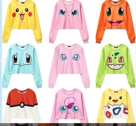 Pokemon Outfits, Pokemon T Shirt, Pokemon Sweatshirt, Kawaii Outfits, Pokemon T, Pokemon Clothes, Cute Pikachu, Jersey Sweater, Style Kawaii