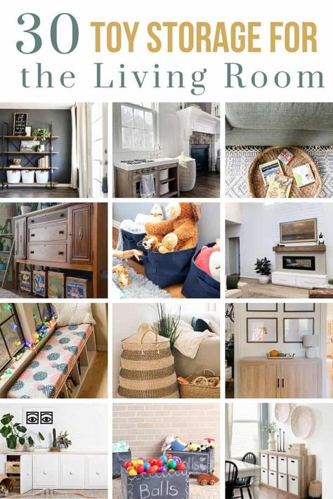 Toy Storage for Living Room: 30 Clever Ideas - Making Manzanita Toy Storage Solutions For Living Room, Toy Storage For Living Room, Organized Living Room, Toy Storage Furniture, Toy Storage Ideas, Storage For Living Room, Toy Storage Solutions, Beautifully Organized, Organized Living