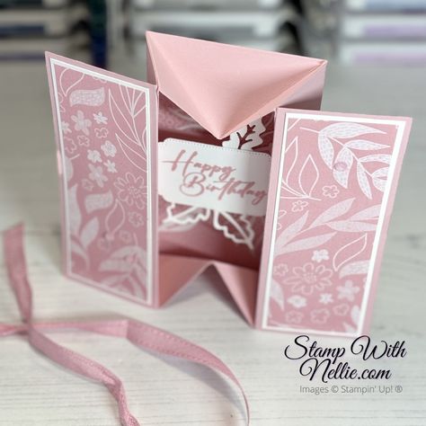 Fold Flat Box Card, Fun Fold Pop Up Cards, Easy Pop Up Cards, Explosion Cards, Box Cards Tutorial, Cards Tutorial, Designer Paper Cards, Fancy Fold Card Tutorials, Pop Up Box Cards