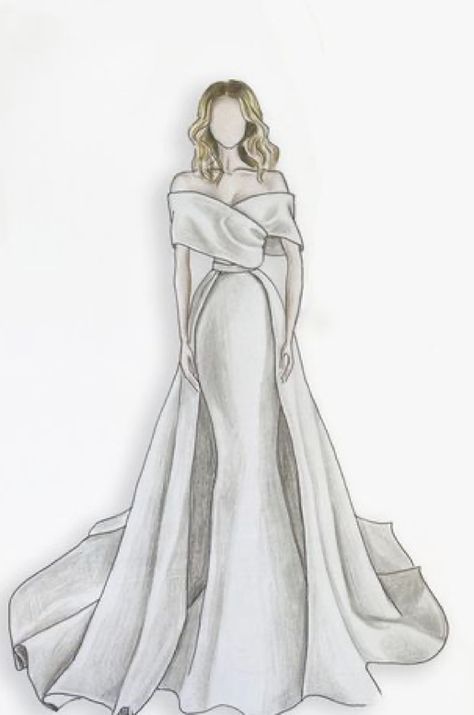 Dress Sketsa, Fashion Trending Moodboard, Silk Dress Design, Cape Fashion, Fashion Illustration Collage, Fashion Figure Drawing, Bridal Cover Up, Cocktail Wear, Dress Design Drawing