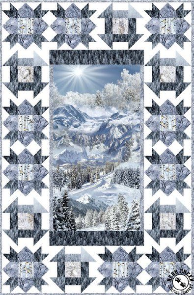 Snowscape Winter Lights Free Quilt Pattern Panel Quilting, Wildlife Quilts, Colchas Quilting, Winter Lights, Panel Ideas, Panel Quilt Patterns, Fabric Panel Quilts, Quilt Retreat, Landscape Quilts