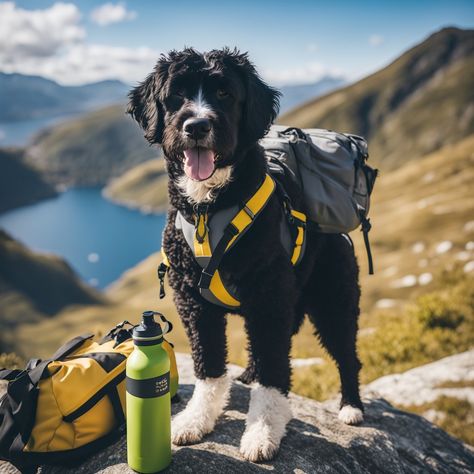 Golden Mountain Dog, Hiking With Dog, Portugese Water Dogs, Hiking Dog, Dog Hiking, Travel Dog, Tail Wagging, Portuguese Water Dog, Cute Puppy Pictures