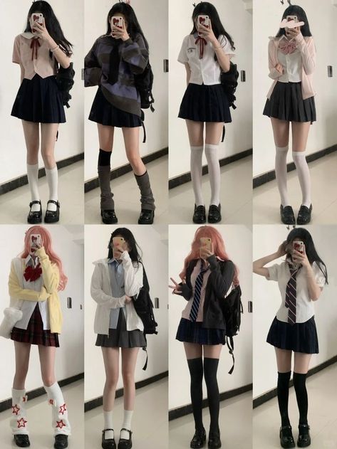 Y2k School Outfits Uniform, Student Uniform Aesthetic, Korean School Outfits, Peony Aesthetic, School Uniform Fashion, School Uniform Outfits, Women Portrait, Girl Fashion Style, Photo Cute