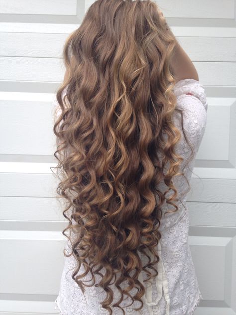 I used the wand on my hair but didn't hold on there too long! Long Hair Perm, Prom Hairstyle, Waves Hair, Curly Hair Photos, Curls For Long Hair, Face Shape Hairstyles, Trendy Hairstyle, Prom Hairstyles For Long Hair, Pinterest Hair